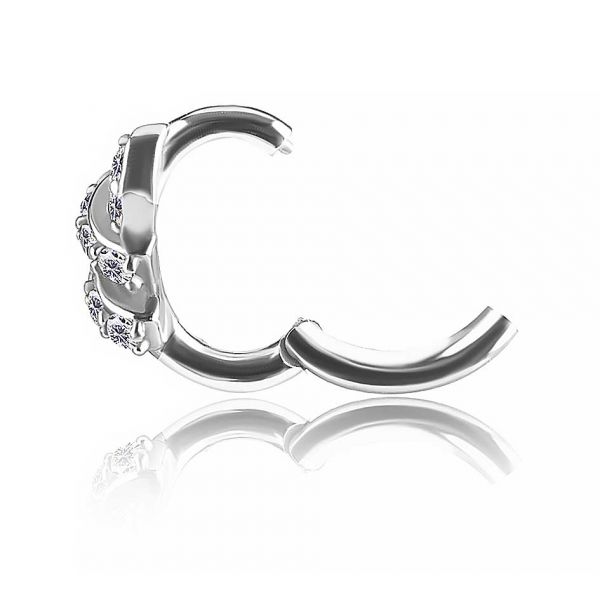 OVALES BAUCHNABELPIERCING MIT ZIRKONIA