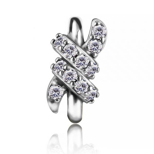 OVALES BAUCHNABELPIERCING MIT ZIRKONIA