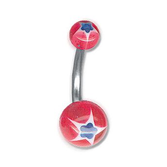 Piercing ombelico con stella colorata