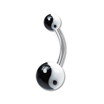 YIN YANG BELLY BUTTON PIERCING