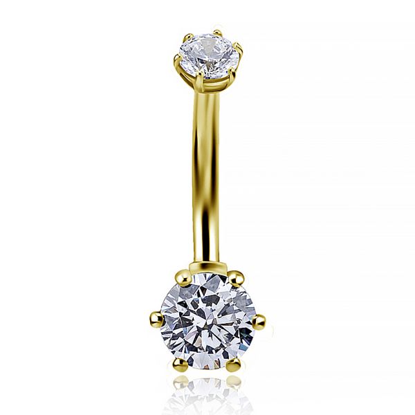 BANANA IN ORO GIALLO CON ZIRCONIA PREMIUM