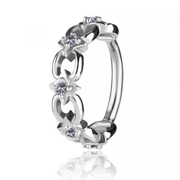 CLICKER CON CRISTALLI PER PIERCING ROOK