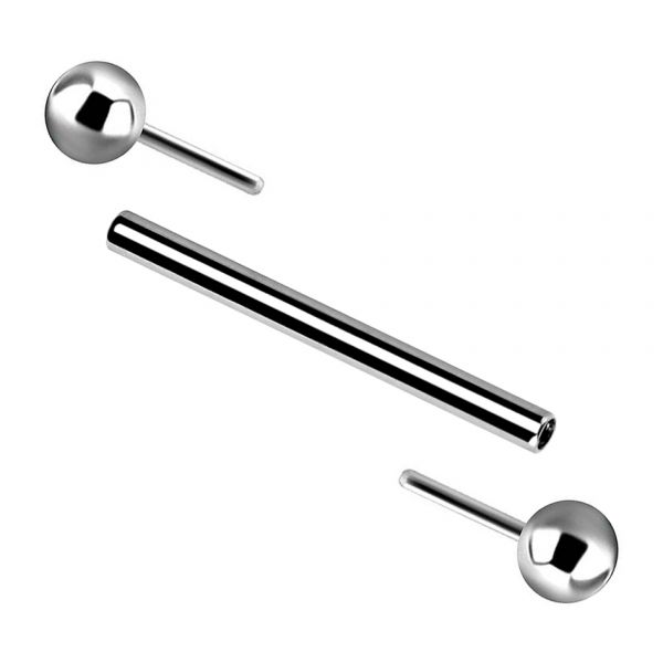 BARRA PIERCING THREADLESS CON DUE PALLINE