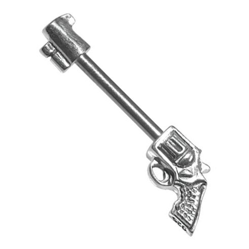 Steel gun nipple piercing