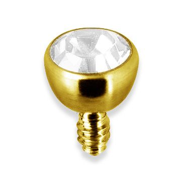 Crystal gold component with external thread