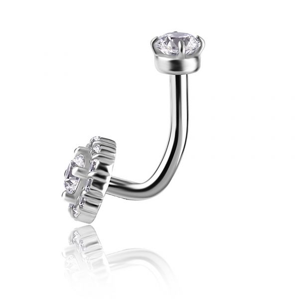 ROOK PIERCING WITH CUBIC ZIRCONIA CRYSTALS