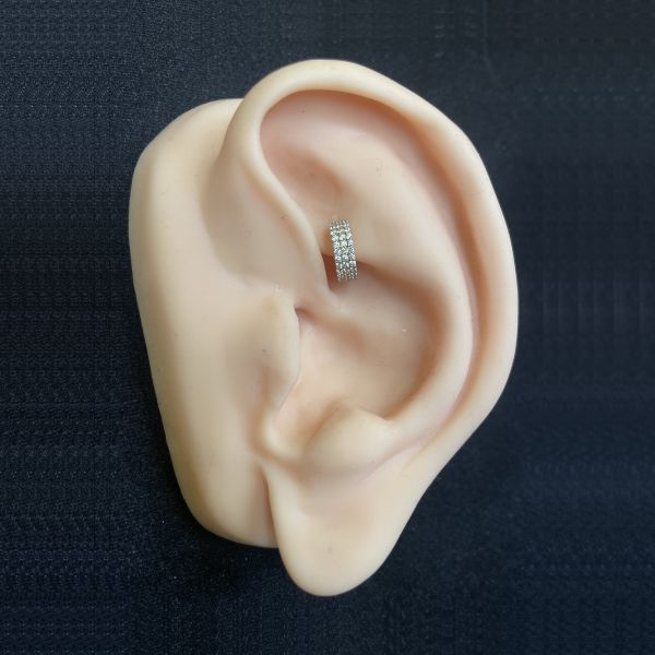 GOLDENER CLICKERRING MIT KRISTALLEN FÜR HELIX-PIERCING