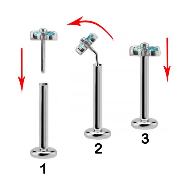 GIOIELLO PIERCING PER ORECCHIO CON TRINITY