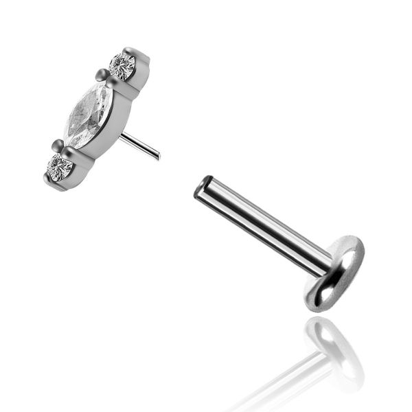 PIERCING SIN ROSCA CON CRISTALES PARA TRAGUS Y HÉLIX