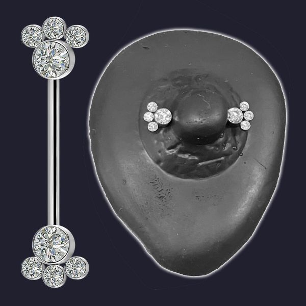 BIJOUX AVEC CRISTAUX POUR PIERCING AU TÉTON