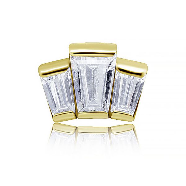 PIERCING DORATO PER TRAGO CON CRISTALLI TAGLIO BAGUETTE