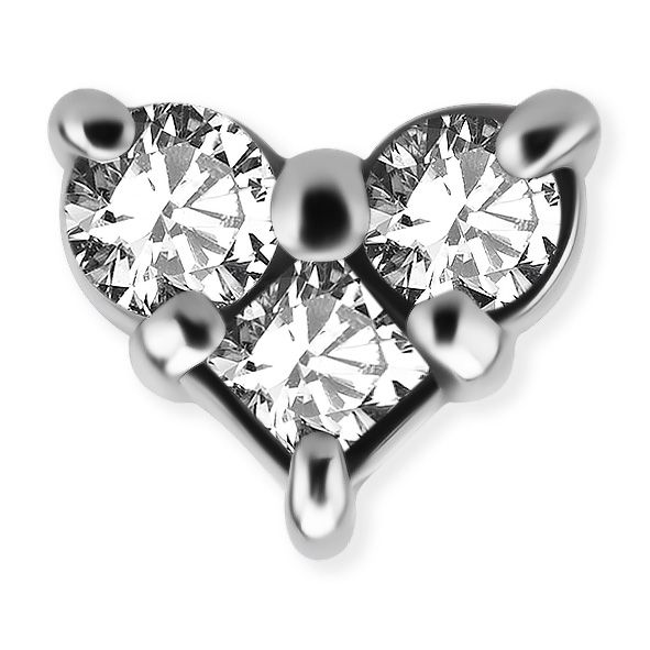 RICAMBIO A FORMA DI CUORE PER PIERCING CON FILETTO INTERNO