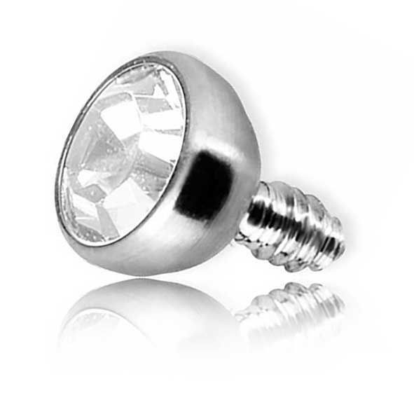 Titanium ball with external thread and crystal