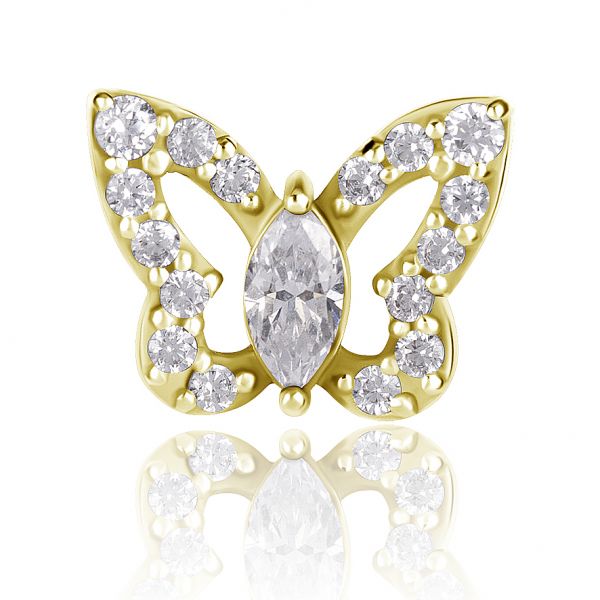 PIERCING DORATO CON FARFALLA DI CRISTALLI