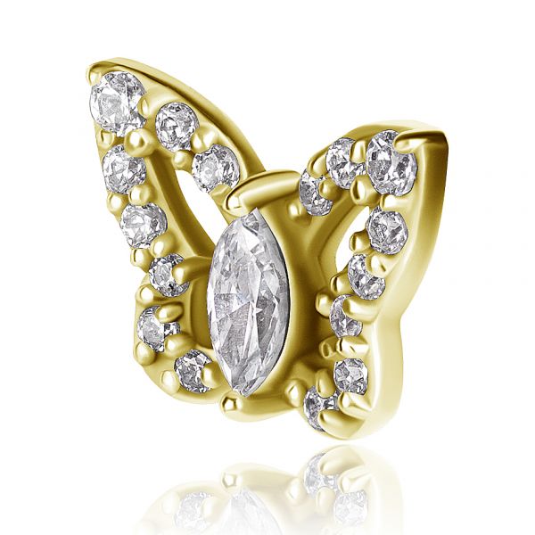 PIERCING DORATO CON FARFALLA DI CRISTALLI