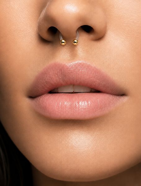 MICRO HUFEISEN MIT 24k GOLDENEN KUGELN