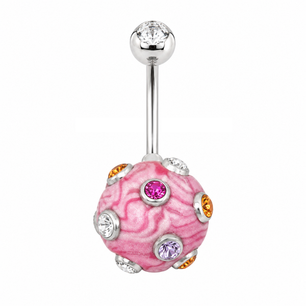 PIERCING NOMBRIL AVEC SPHÈRE DE CRISTAUX