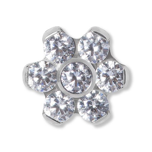 RICAMBIO PIERCING FIORE CON CRISTALLI