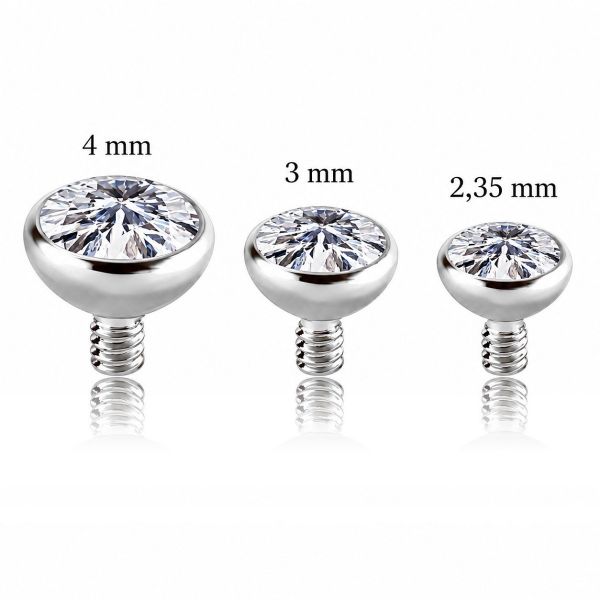 LABRET MIT WEISSEM KRISTALL-ERSATZ