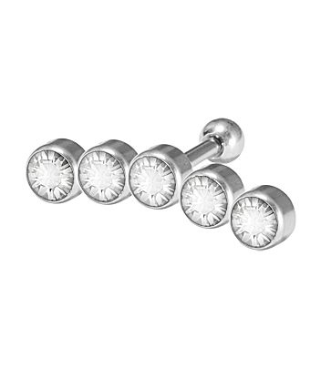 TRAGUS AND HELIX PIERCING WITH CRYSTALS