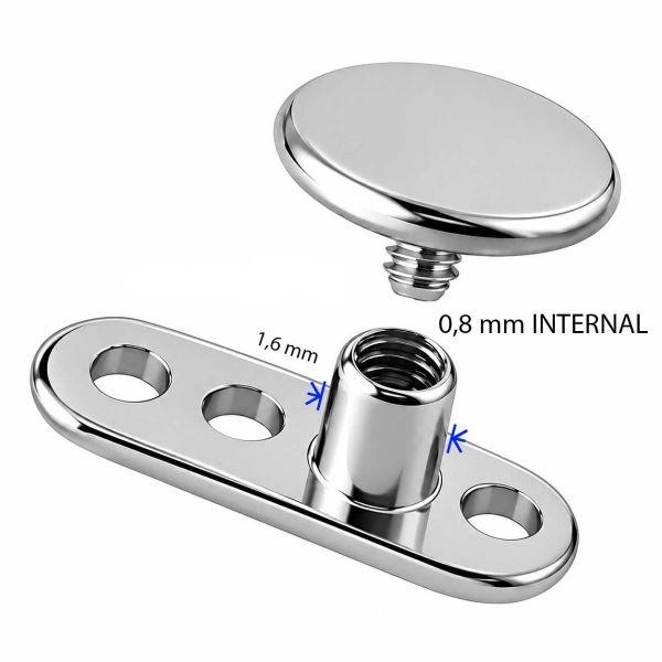 DERMAL ANCHOR (internal 0.8 mm) WITH THREE HOLES AND DISC