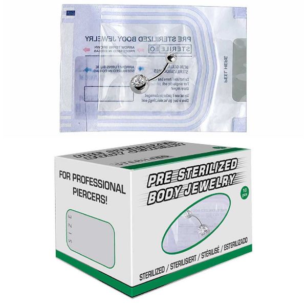 PIERCING STÉRILE POUR LE NOMBRIL AVEC CRISTAUX PREMIUM
