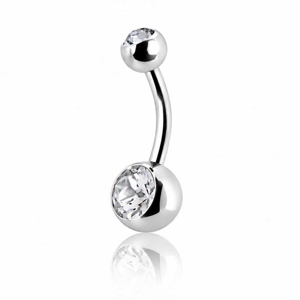 PIERCING STÉRILE POUR LE NOMBRIL AVEC CRISTAUX PREMIUM