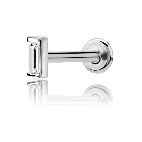 PIERCING MICRO LABRET CON CRISTALLO A TAGLIO BAGUETTE