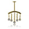 GOLD PLATED PIERCING WITH LABRET FOR VERTICAL HELIX