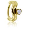 CERCHIO CLICKER PLACCATO ORO CON CRISTALLO A CUORE
