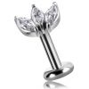 PIERCING WITH THREE LEAVES OF MARQUISE CUT CRYSTALS