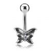 PIERCING PER OMBELICO CON FARFALLA CON PREMIUM CUBIC ZIRCONIA