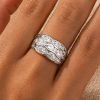 BAGUE BANDEAU EN ARGENT AVEC PETITS CRISTAUX