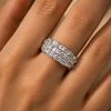SILVER RING WITH BAGUETTE-CUT CRYSTALS