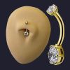 Yellow gold banana with premium zirconia