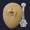 Piercing de oro blanco con circonitas