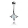 PIERCING PER OMBELICO CON OPALE E CRISTALLI