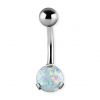 BELLY BUTTON PIERCING WITH LAB CREATED OPAL