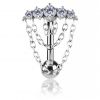 REVERSE BELLY BUTTON JEWELRY WITH CRYSTALS AND CHAINS