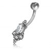 GIOIELLO DA OMBELICO CON ZIRCONIA BIANCA