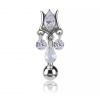 PIERCING PER L’OMBELICO CON GOCCIA E CRISTALLI PENDENTI