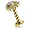 GOLD-PLATED DROP-SHAPED PIERCING WITH CRYSTALS
