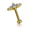 GOLD-PLATED PREMIUM ZIRCONIA LABRET WITH REPLACEMENT