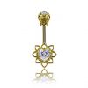 GOLD PLATED HEART VERTICAL HELIX PIERCING WITH CRYSTALS