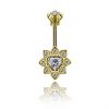 GOLD PLATED HEART SHAPE VERTICAL HELIX PIERCING WITH CRYSTALS