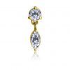 GOLD-PLATED THREADLESS REPLACEMENT WITH PREMIUM CUBIC ZIRCONIA AND TEARDROP DANGLE