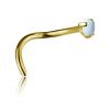 GOLD-PLATED NOSE JEWELRY WITH OPAL