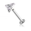 LABRET CON CRISTALLI BIANCHI A TRE PUNTE