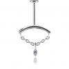 VERTICAL HELIX LABRET WITH CRYSTAL DROP
