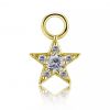 Gold-plated pendant with a star of crystals for circular piercings